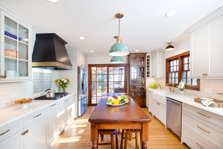 Bright staged kitchen prepared for a home sale