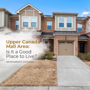 Brick and beige suburban townhomes with attached garages